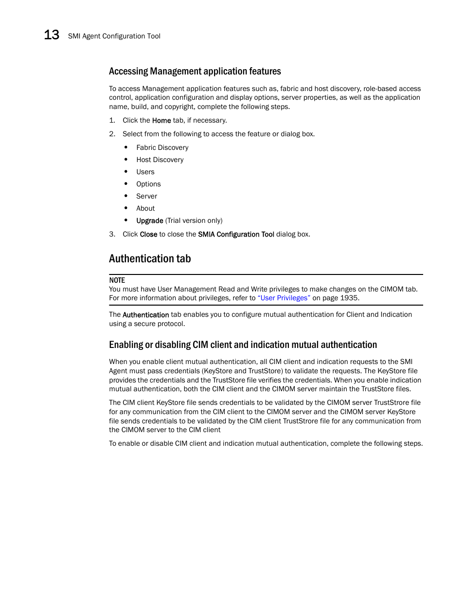 Accessing management application features, Authentication tab | Brocade Network Advisor SAN + IP User Manual v12.1.0 User Manual | Page 578 / 2389