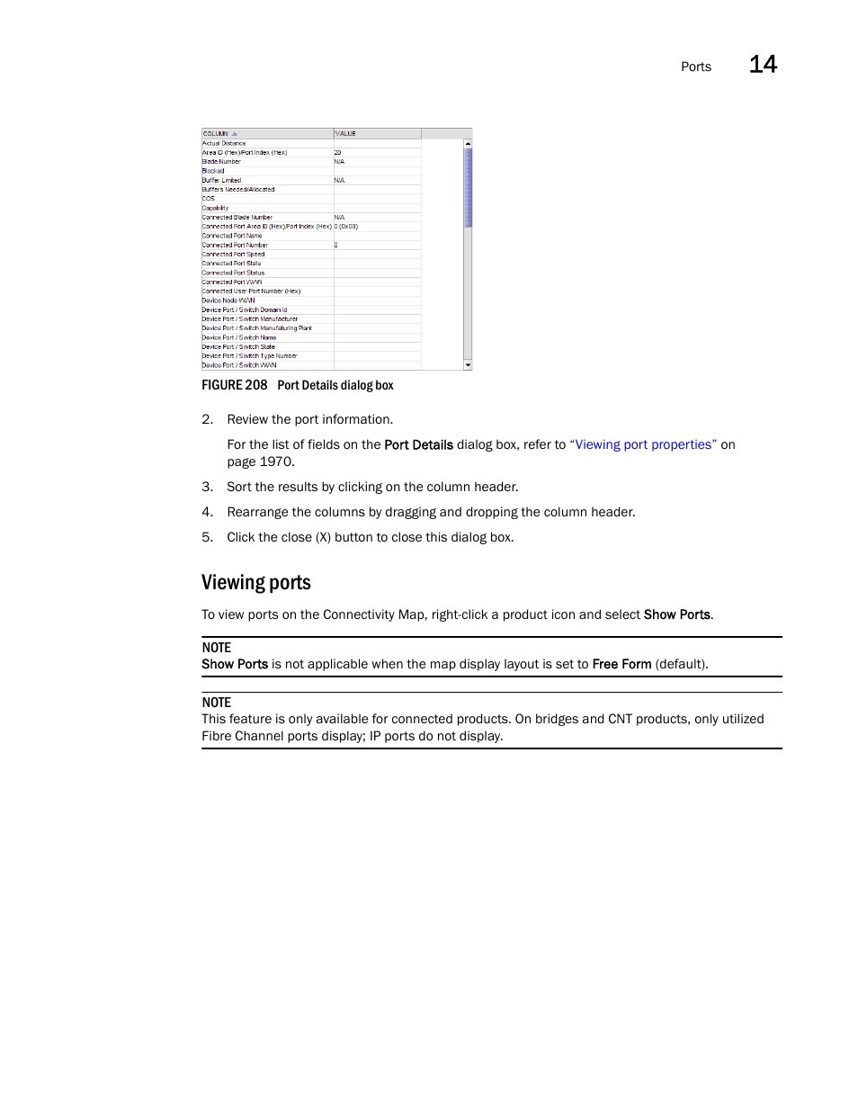 Viewing ports | Brocade Network Advisor SAN + IP User Manual v12.1.0 User Manual | Page 621 / 2389