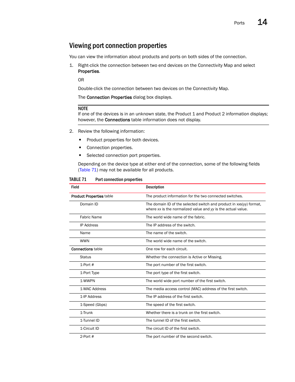 Viewing port connection properties | Brocade Network Advisor SAN + IP User Manual v12.1.0 User Manual | Page 623 / 2389