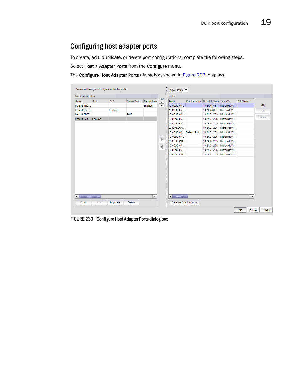 Configuring host adapter ports | Brocade Network Advisor SAN + IP User Manual v12.1.0 User Manual | Page 713 / 2389