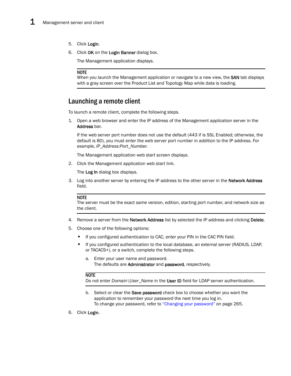 Launching a remote client | Brocade Network Advisor SAN + IP User Manual v12.1.0 User Manual | Page 73 / 2389