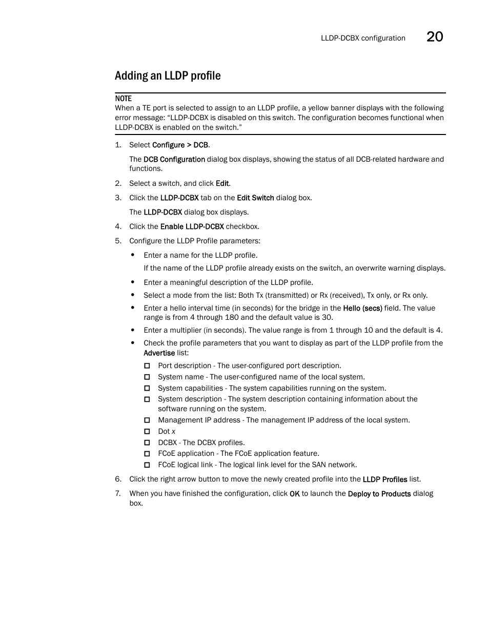 Adding an lldp profile | Brocade Network Advisor SAN + IP User Manual v12.1.0 User Manual | Page 764 / 2389