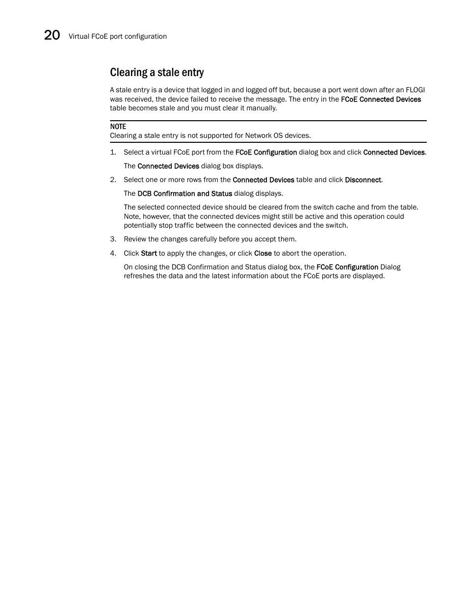 Clearing a stale entry | Brocade Network Advisor SAN + IP User Manual v12.1.0 User Manual | Page 795 / 2389