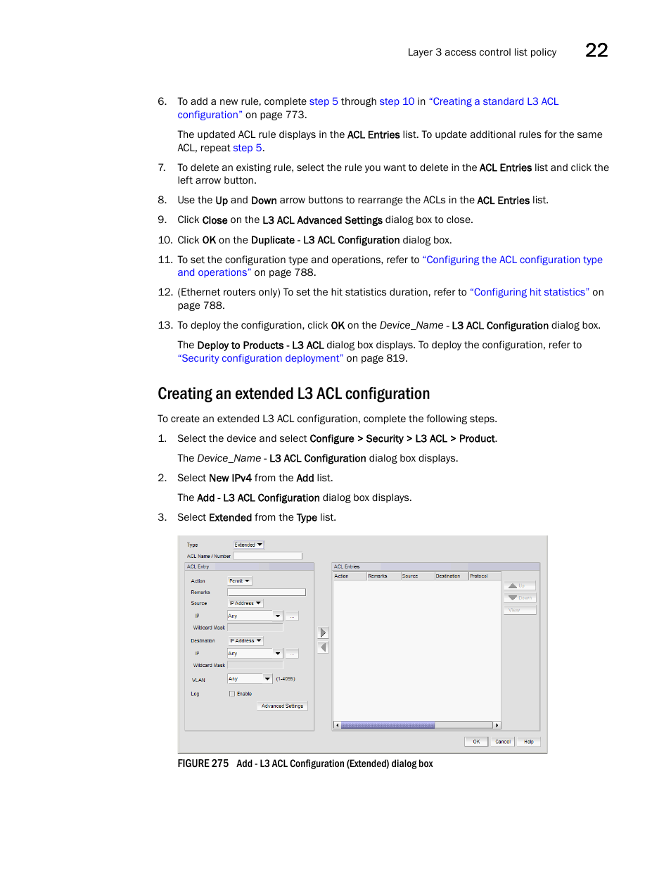 Creating an extended l3 acl configuration | Brocade Network Advisor SAN + IP User Manual v12.1.0 User Manual | Page 833 / 2389