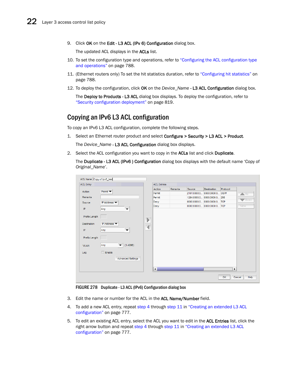 Copying an ipv6 l3 acl configuration | Brocade Network Advisor SAN + IP User Manual v12.1.0 User Manual | Page 840 / 2389