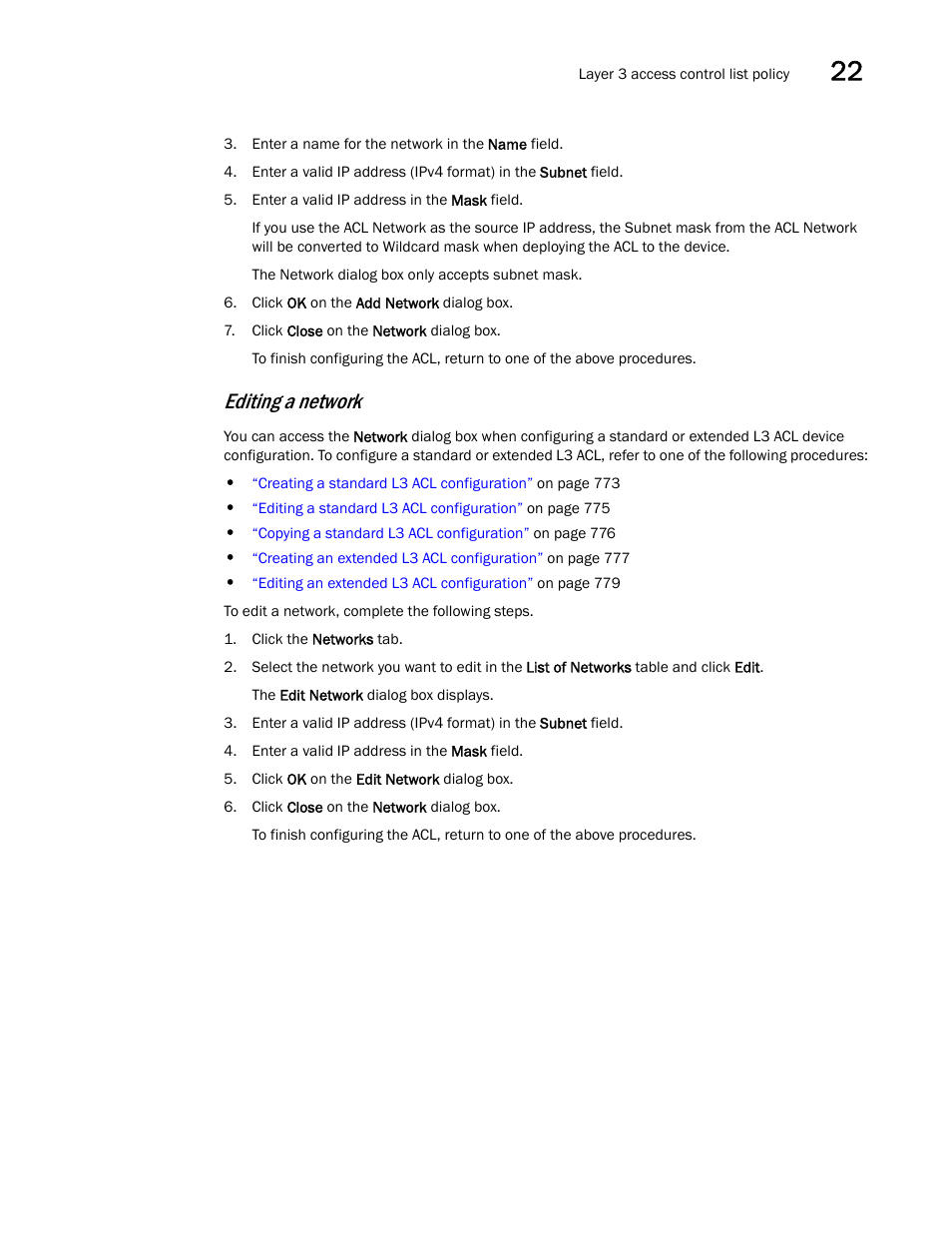 Editing a network | Brocade Network Advisor SAN + IP User Manual v12.1.0 User Manual | Page 851 / 2389