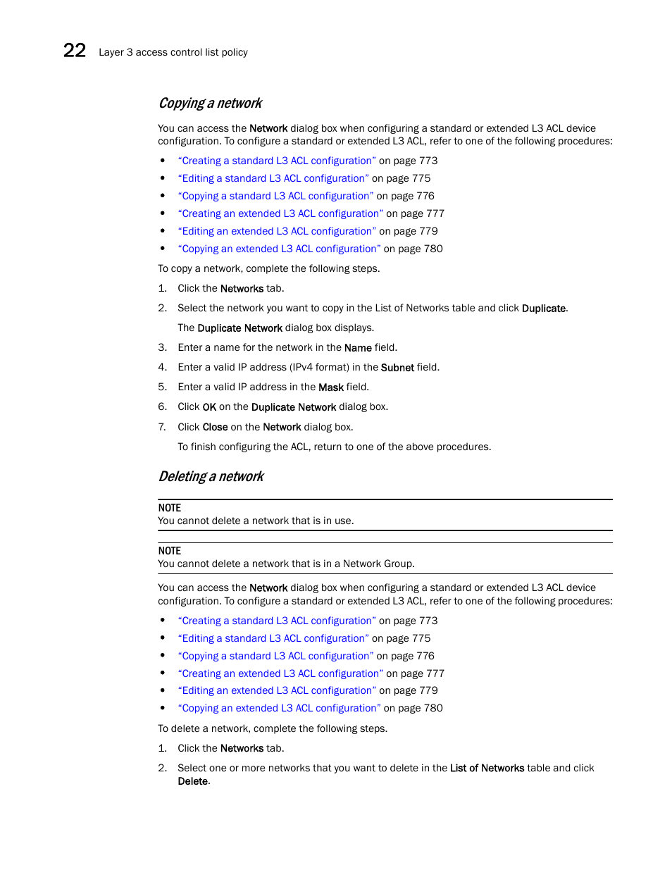 Copying a network, Deleting a network | Brocade Network Advisor SAN + IP User Manual v12.1.0 User Manual | Page 852 / 2389