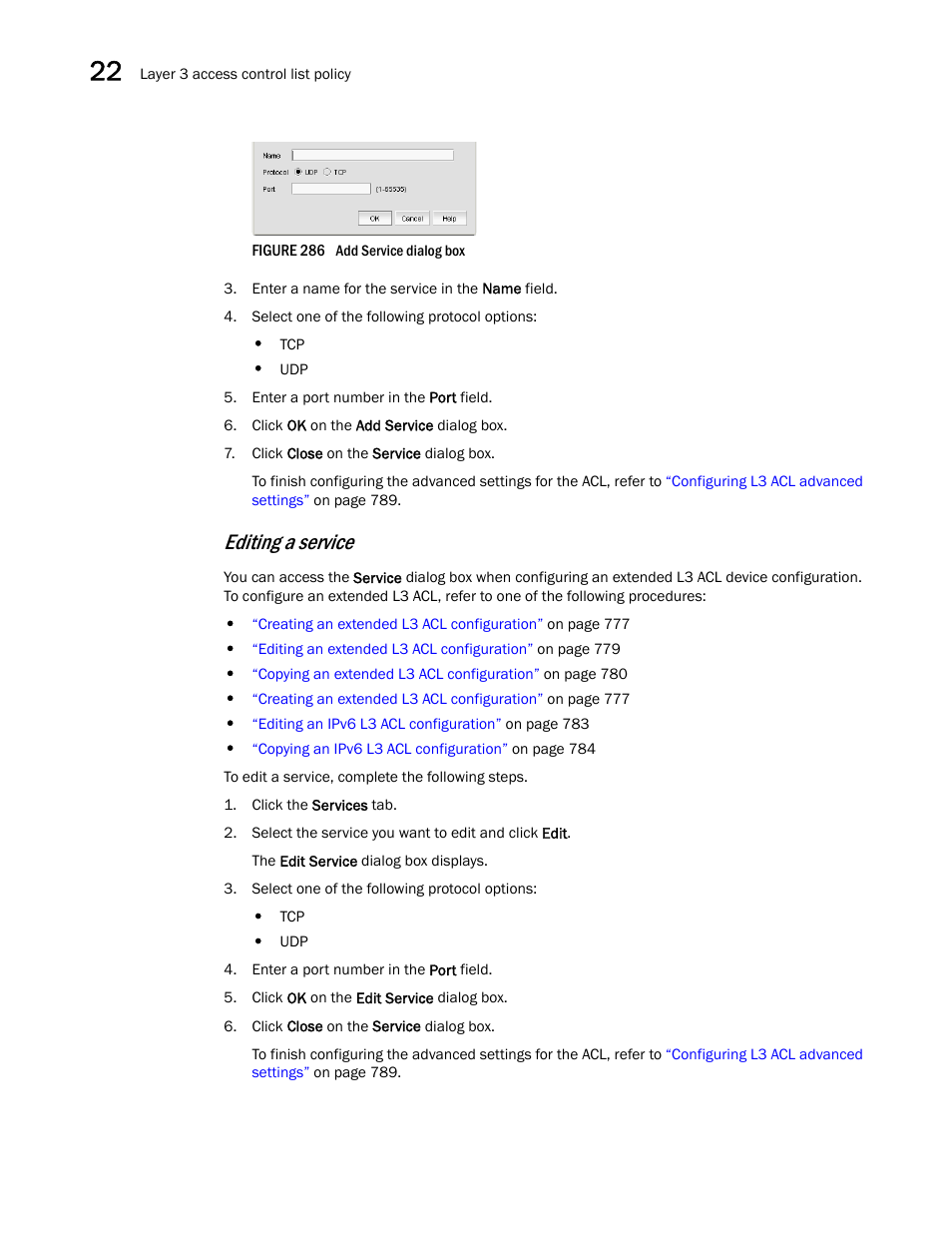 Editing a service | Brocade Network Advisor SAN + IP User Manual v12.1.0 User Manual | Page 860 / 2389