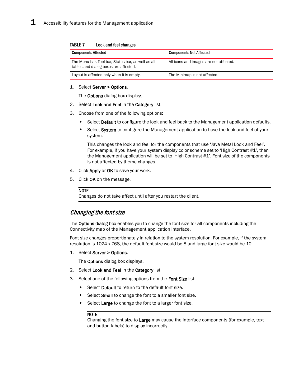 Changing the font size | Brocade Network Advisor SAN + IP User Manual v12.1.0 User Manual | Page 87 / 2389