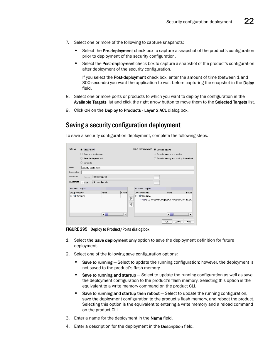 Saving a security configuration deployment, Saving, A security configuration deployment | Brocade Network Advisor SAN + IP User Manual v12.1.0 User Manual | Page 877 / 2389