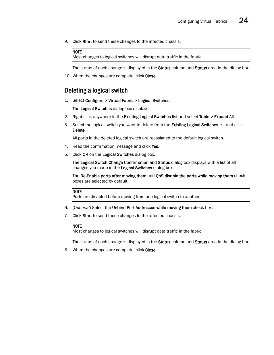Deleting a logical switch | Brocade Network Advisor SAN + IP User Manual v12.1.0 User Manual | Page 900 / 2389