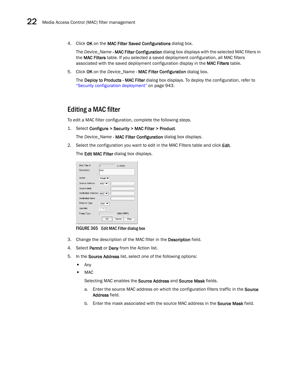 Editing a mac filter | Brocade Network Advisor SAN + IP User Manual v12.3.0 User Manual | Page 1010 / 2702