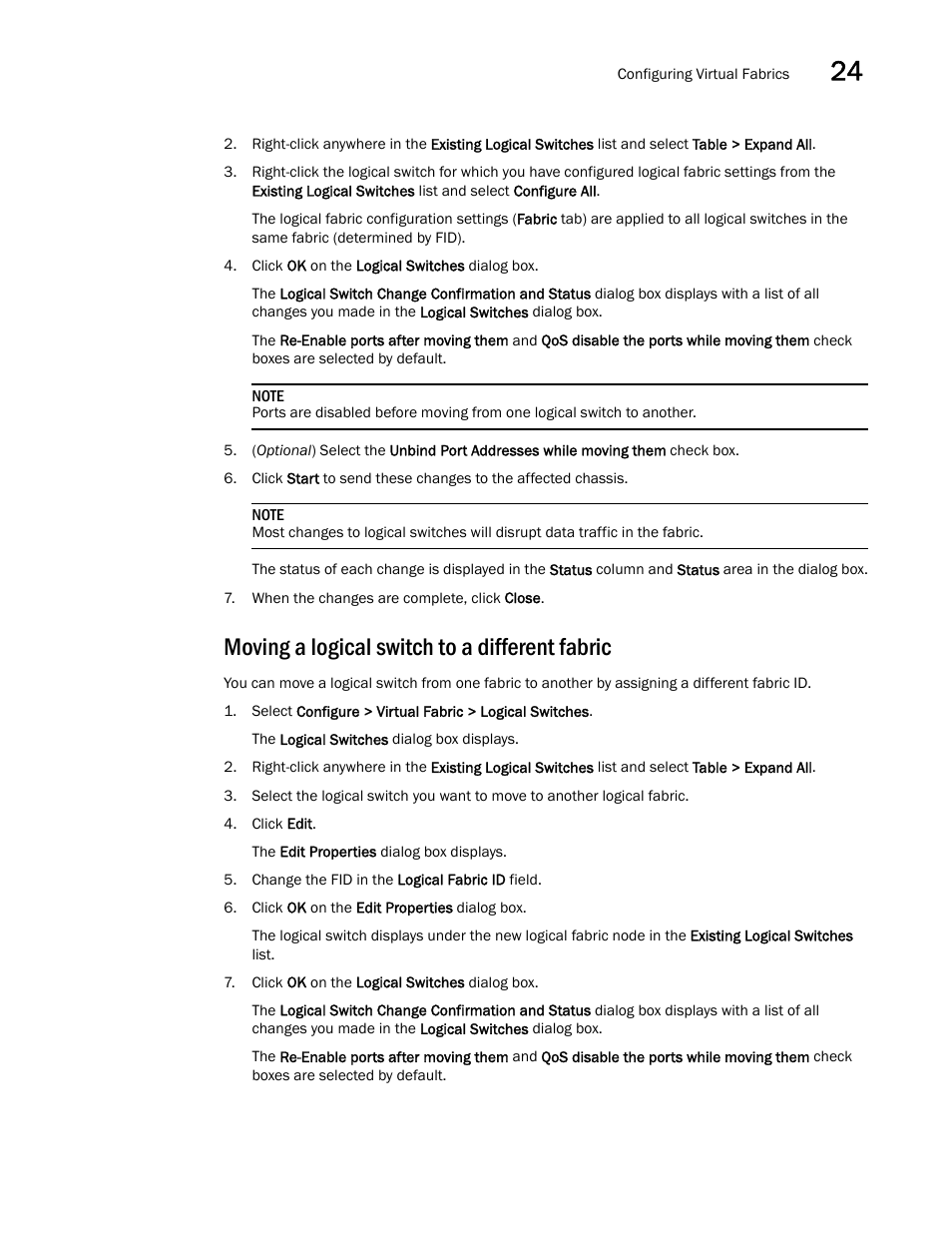 Moving a logical switch to a different fabric | Brocade Network Advisor SAN + IP User Manual v12.3.0 User Manual | Page 1043 / 2702
