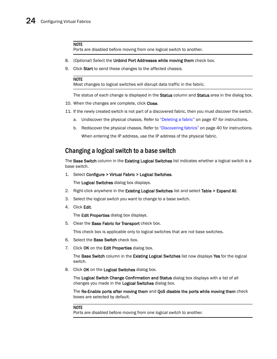 Changing a logical switch to a base switch | Brocade Network Advisor SAN + IP User Manual v12.3.0 User Manual | Page 1044 / 2702