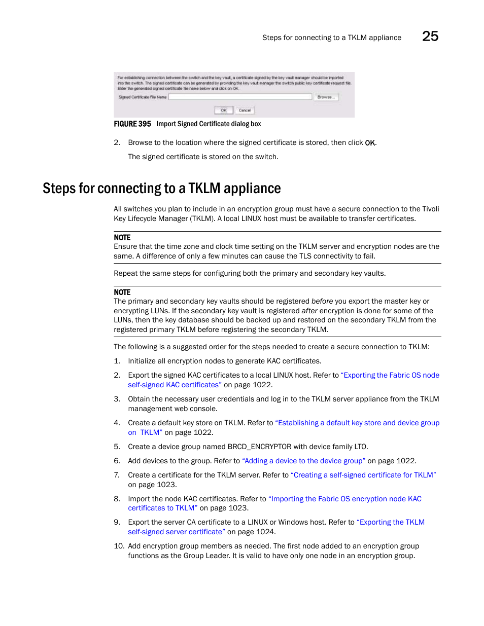 Steps for connecting to a tklm appliance, Steps for connecting to a tklm appliance 1 | Brocade Network Advisor SAN + IP User Manual v12.3.0 User Manual | Page 1093 / 2702