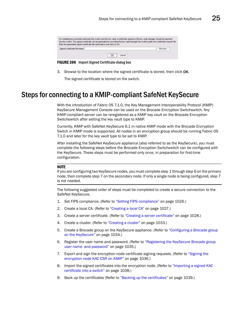 Steps for connecting to a kmip-compliant safenet, Keysecure, Steps for connecting to a | Kmip-compliant safenet keysecure | Brocade Network Advisor SAN + IP User Manual v12.3.0 User Manual | Page 1097 / 2702