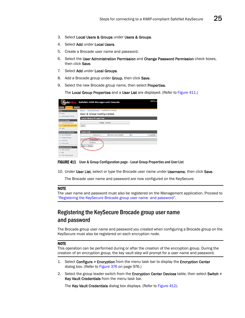 Registering the keysecure brocade group, User name and password | Brocade Network Advisor SAN + IP User Manual v12.3.0 User Manual | Page 1107 / 2702