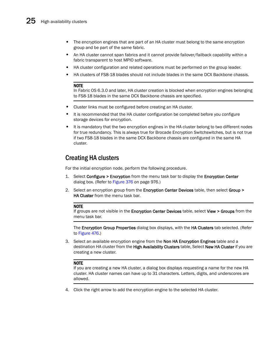 Creating ha clusters | Brocade Network Advisor SAN + IP User Manual v12.3.0 User Manual | Page 1162 / 2702