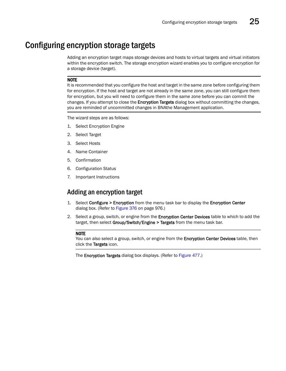 Configuring encryption storage targets, Adding an encryption target, Configuring encryption storage targets 3 | Brocade Network Advisor SAN + IP User Manual v12.3.0 User Manual | Page 1165 / 2702