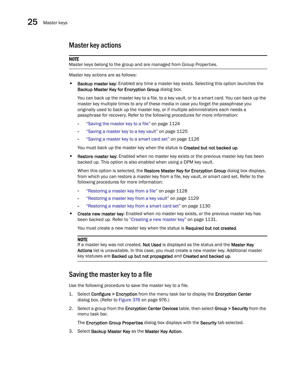 Master key actions, Saving the master key to a file | Brocade Network Advisor SAN + IP User Manual v12.3.0 User Manual | Page 1196 / 2702