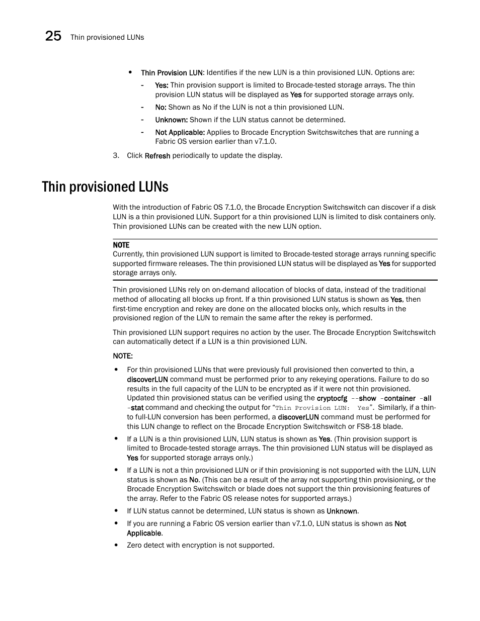 Thin provisioned luns, Thin provisioned luns 2 | Brocade Network Advisor SAN + IP User Manual v12.3.0 User Manual | Page 1214 / 2702