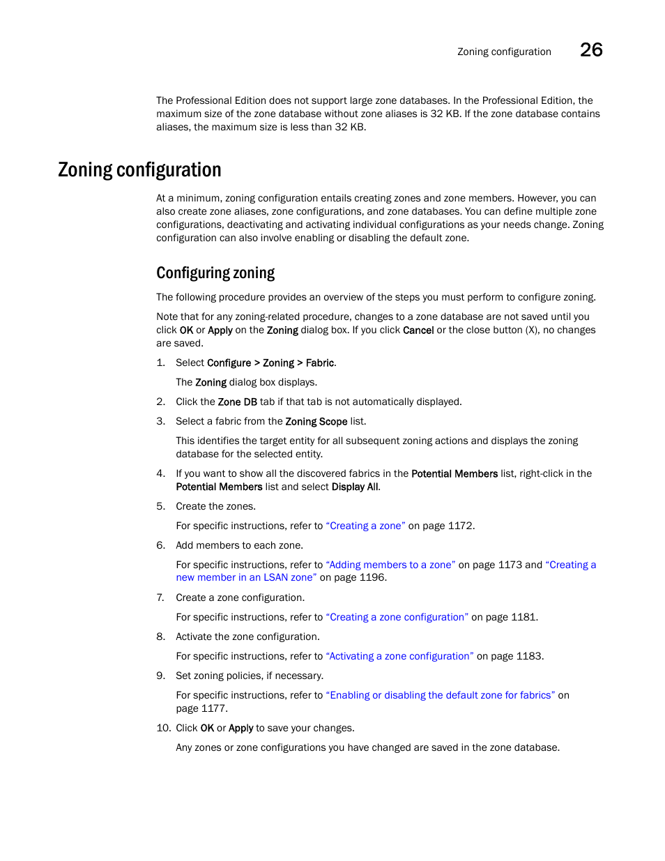 Zoning configuration, Zoning configuration 1, Configuring zoning | Brocade Network Advisor SAN + IP User Manual v12.3.0 User Manual | Page 1243 / 2702