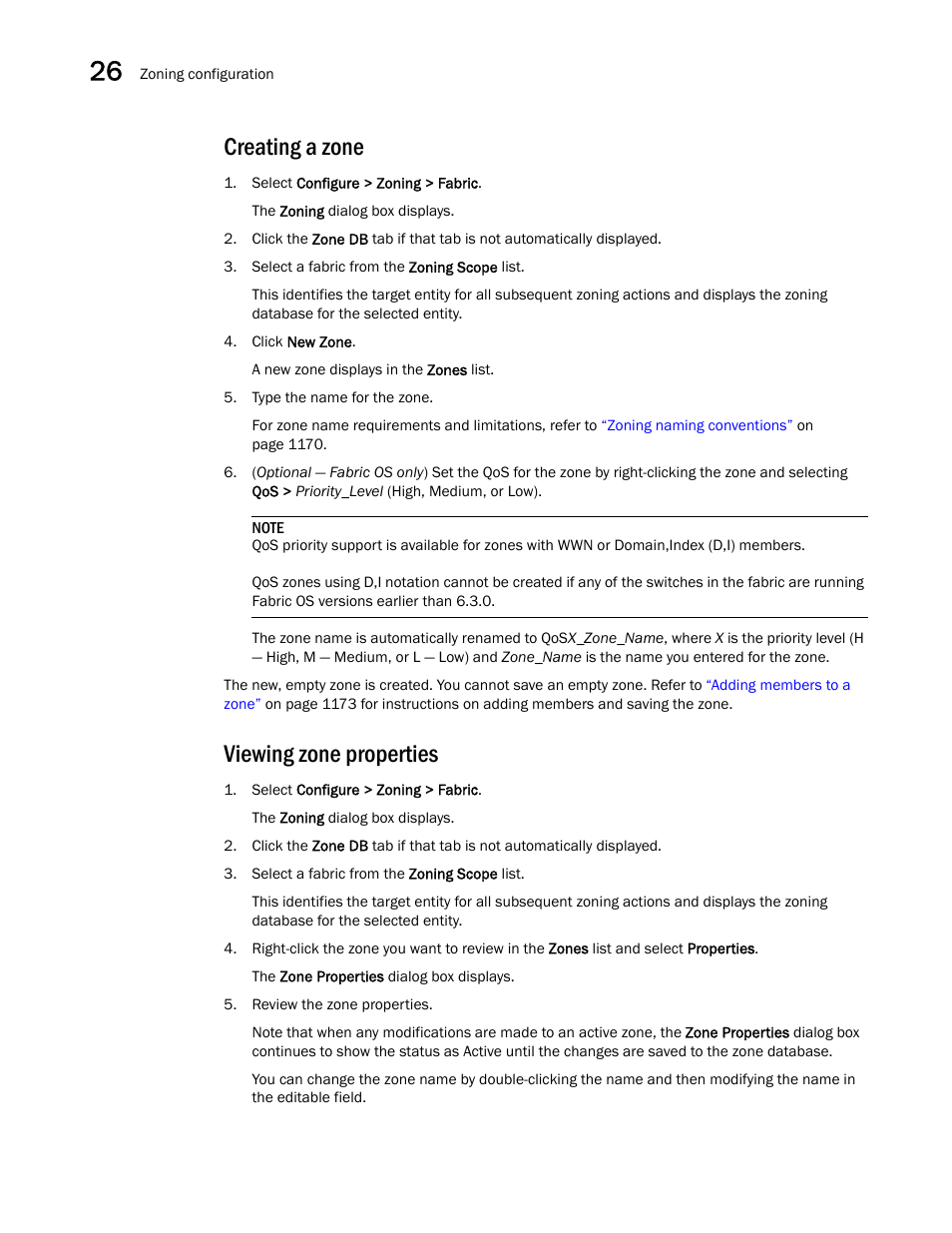 Creating a zone, Viewing zone properties | Brocade Network Advisor SAN + IP User Manual v12.3.0 User Manual | Page 1244 / 2702