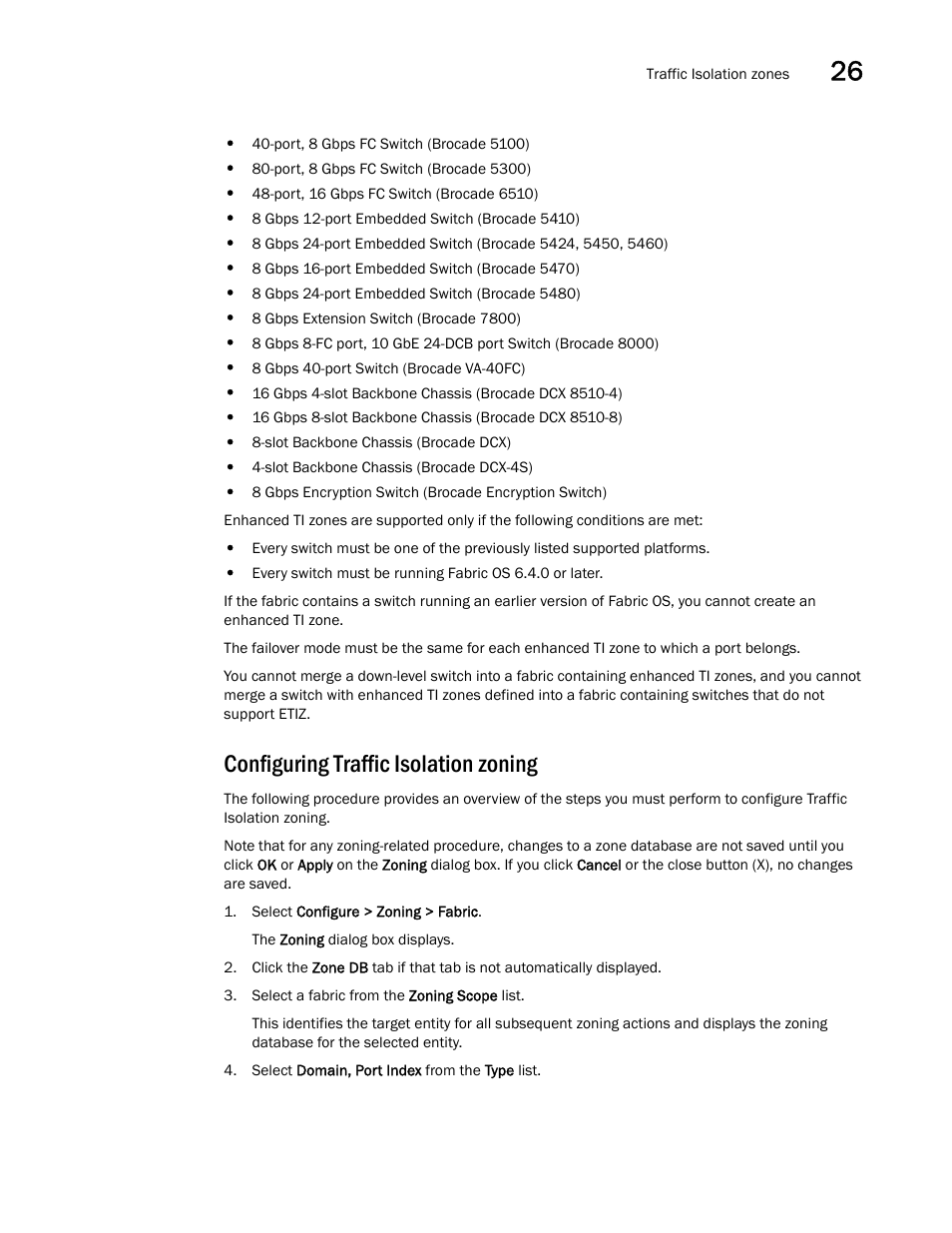 Configuring traffic isolation zoning | Brocade Network Advisor SAN + IP User Manual v12.3.0 User Manual | Page 1271 / 2702