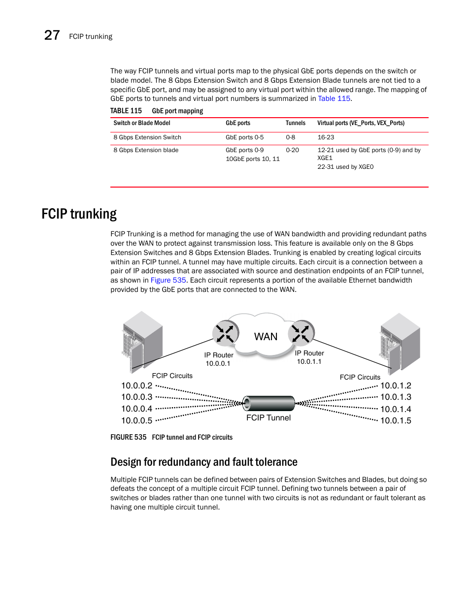 Fcip trunking, Design for redundancy and fault tolerance, Fcip trunking 8 | Brocade Network Advisor SAN + IP User Manual v12.3.0 User Manual | Page 1290 / 2702