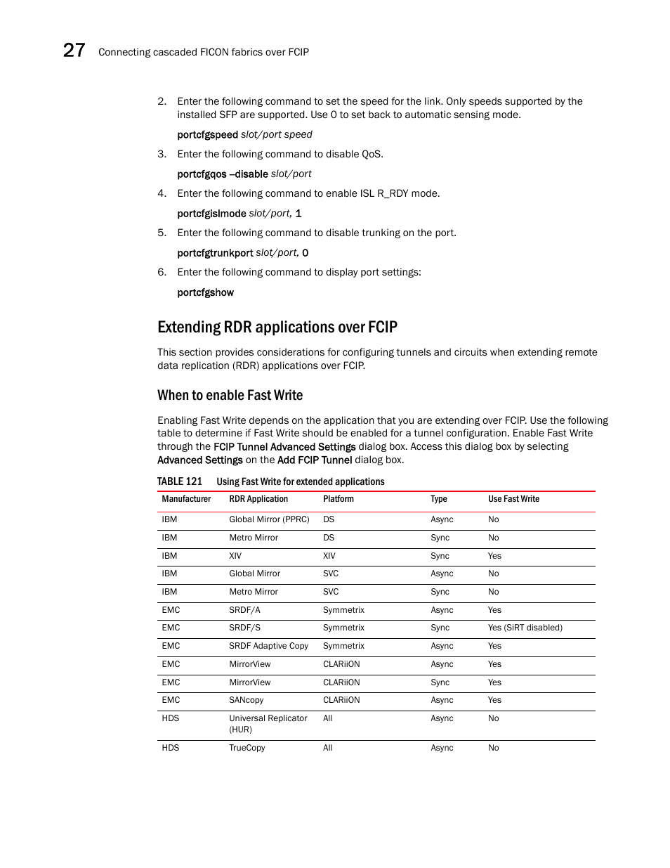 When to enable fast write, Extending rdr applications over fcip | Brocade Network Advisor SAN + IP User Manual v12.3.0 User Manual | Page 1310 / 2702