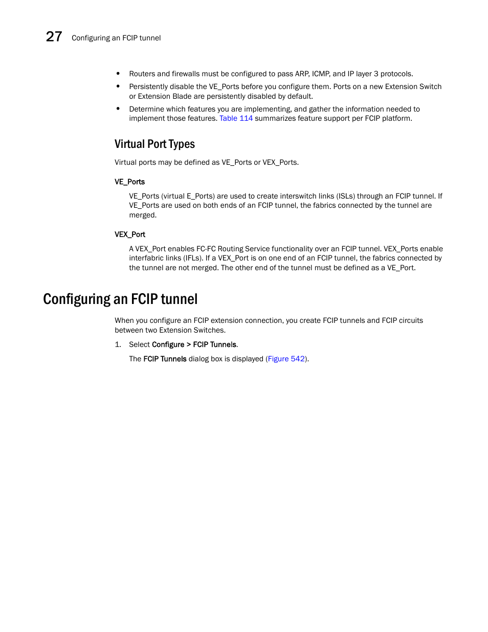 Virtual port types, Configuring an fcip tunnel, Configuring an fcip tunnel 0 | Eps under, Configuring an fcip, Tunnel | Brocade Network Advisor SAN + IP User Manual v12.3.0 User Manual | Page 1312 / 2702