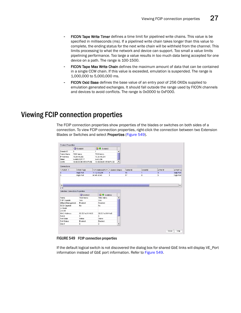 Viewing fcip connection properties, Viewing fcip connection properties 5 | Brocade Network Advisor SAN + IP User Manual v12.3.0 User Manual | Page 1327 / 2702