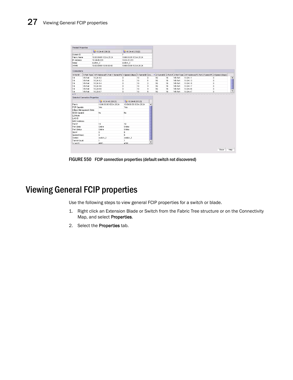 Viewing general fcip properties, Viewing general fcip properties 6 | Brocade Network Advisor SAN + IP User Manual v12.3.0 User Manual | Page 1328 / 2702