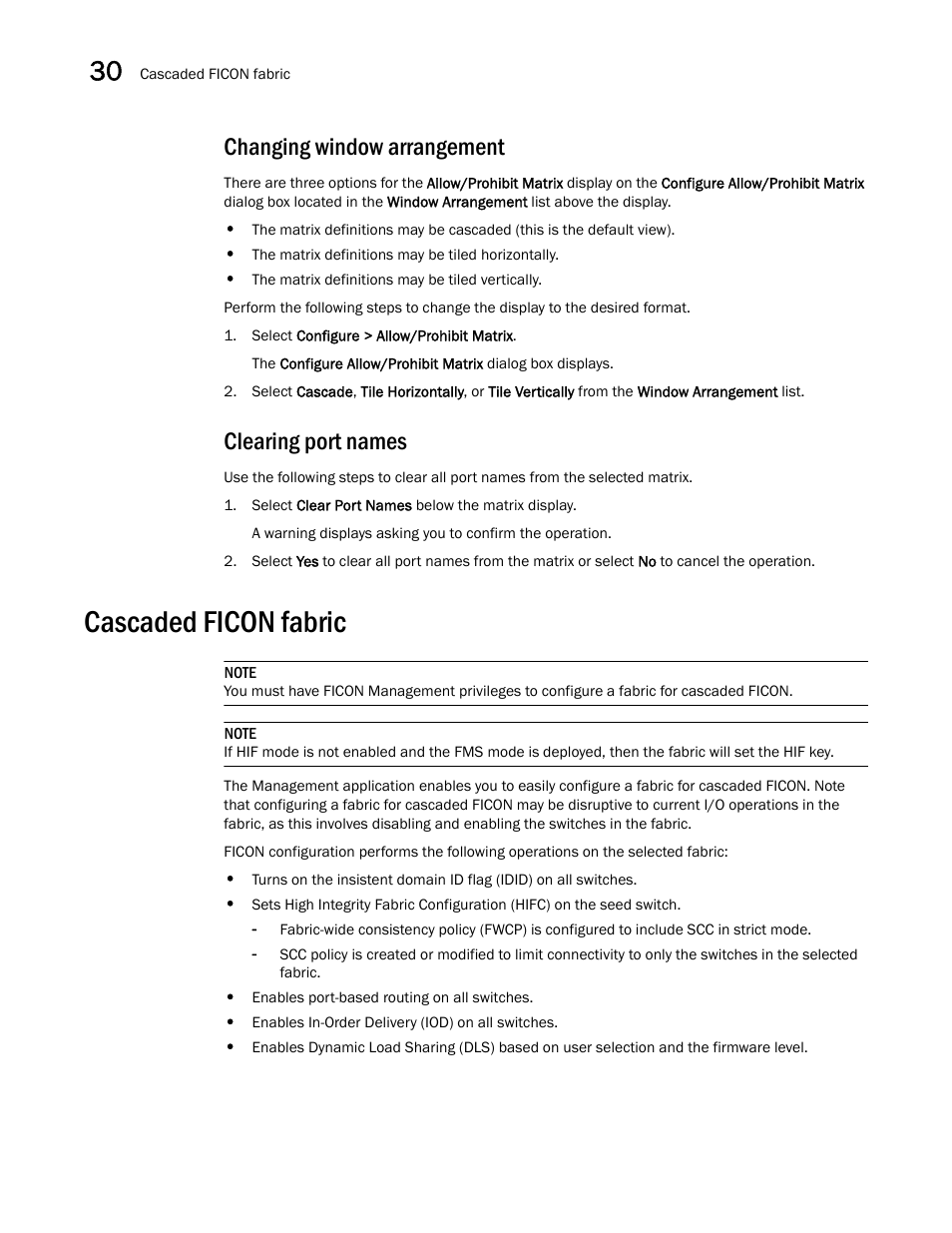 Cascaded ficon fabric, Cascaded ficon fabric 4, Eps in | Cascaded ficon, Fabric, Changing window arrangement, Clearing port names | Brocade Network Advisor SAN + IP User Manual v12.3.0 User Manual | Page 1386 / 2702