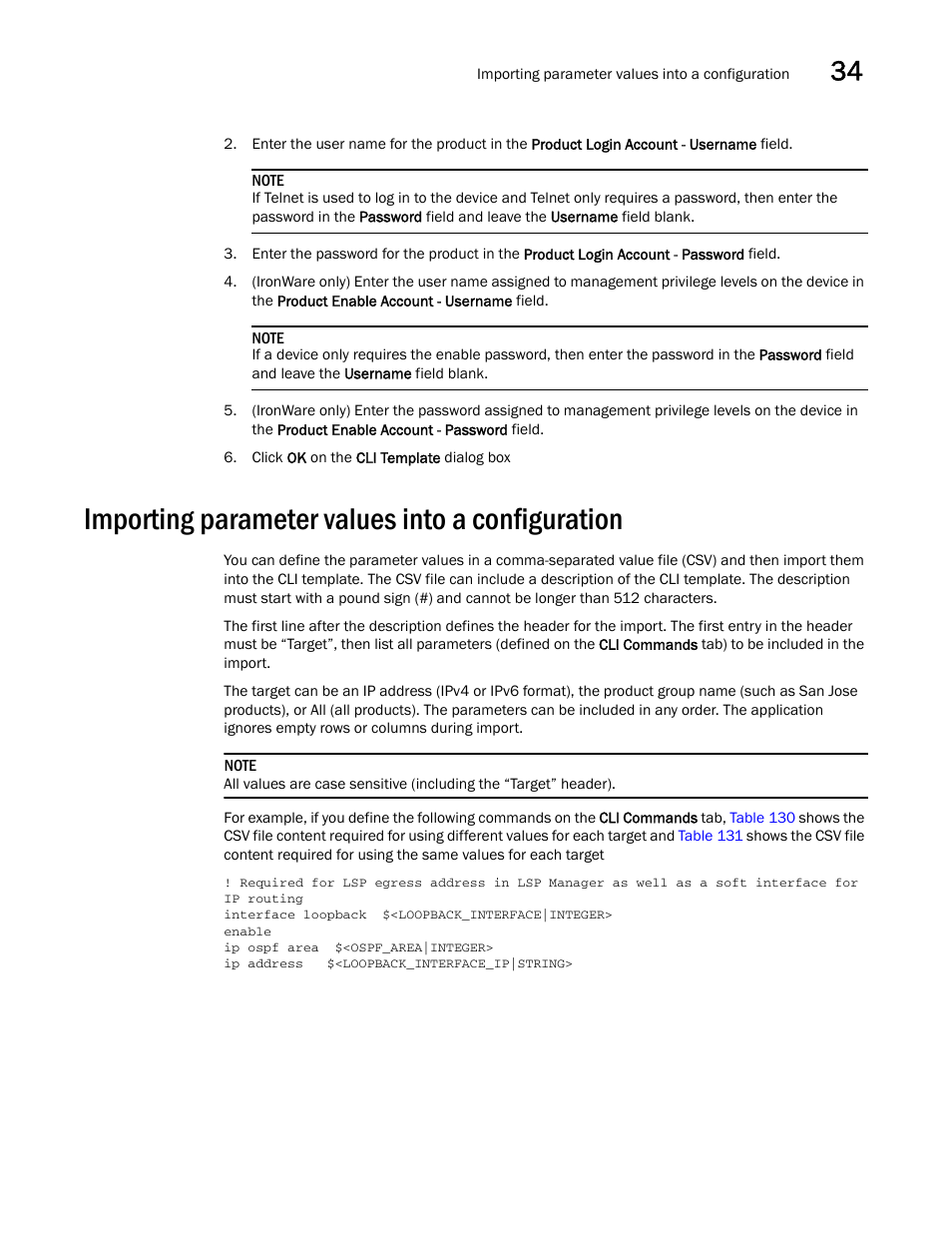 Importing parameter values into a configuration, Importing parameter values into a configuration 3, Importing parameter values into a | Configuration | Brocade Network Advisor SAN + IP User Manual v12.3.0 User Manual | Page 1475 / 2702