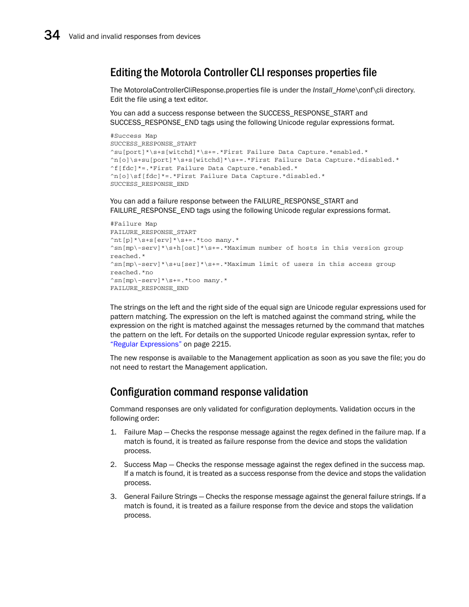 Configuration command response validation | Brocade Network Advisor SAN + IP User Manual v12.3.0 User Manual | Page 1482 / 2702