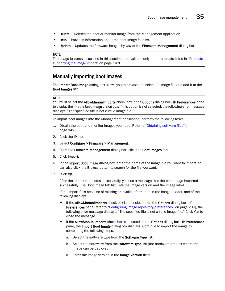 Manually importing boot images | Brocade Network Advisor SAN + IP User Manual v12.3.0 User Manual | Page 1499 / 2702