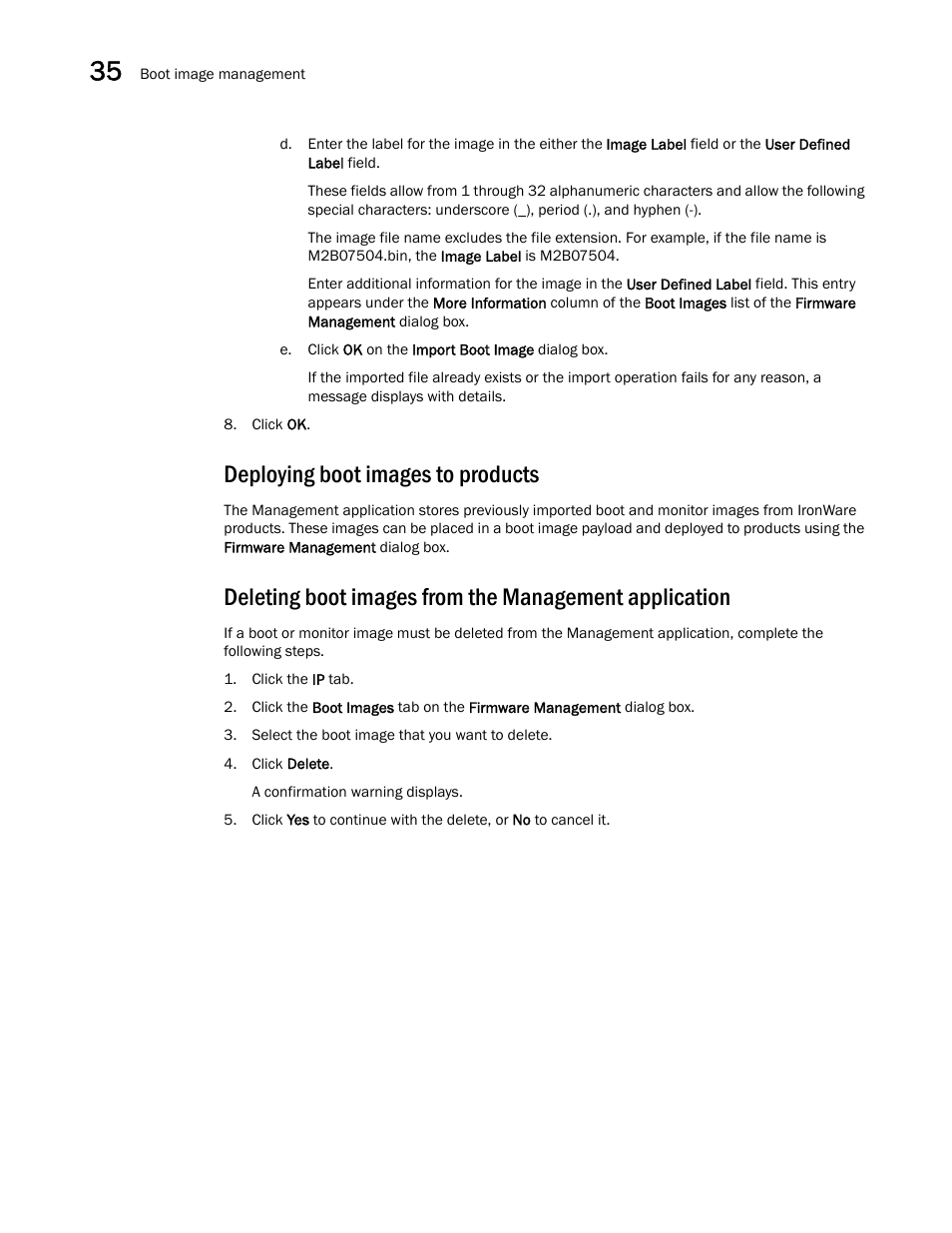 Deploying boot images to products | Brocade Network Advisor SAN + IP User Manual v12.3.0 User Manual | Page 1500 / 2702