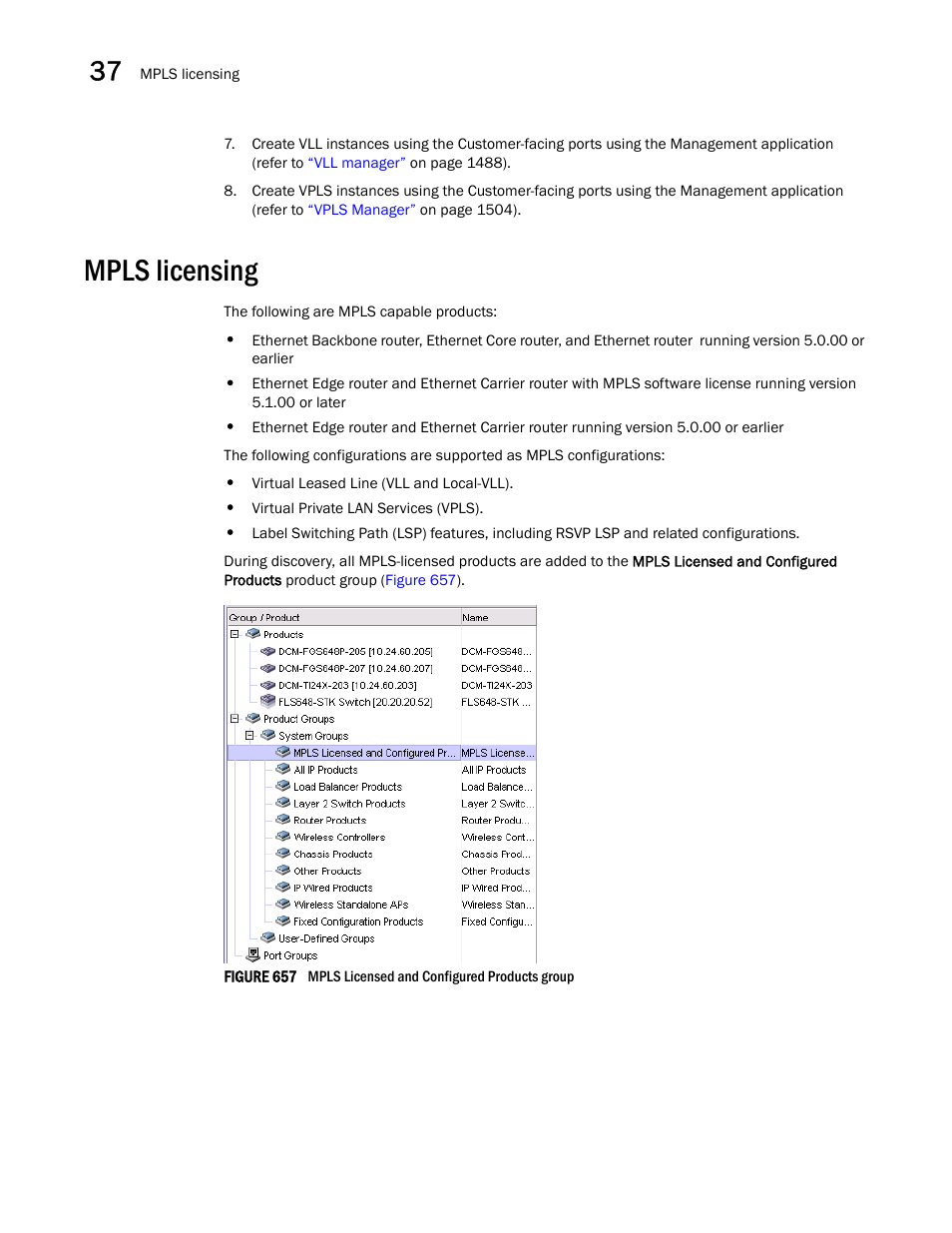 Mpls licensing, Mpls licensing 4, Mpls | Licensing | Brocade Network Advisor SAN + IP User Manual v12.3.0 User Manual | Page 1536 / 2702