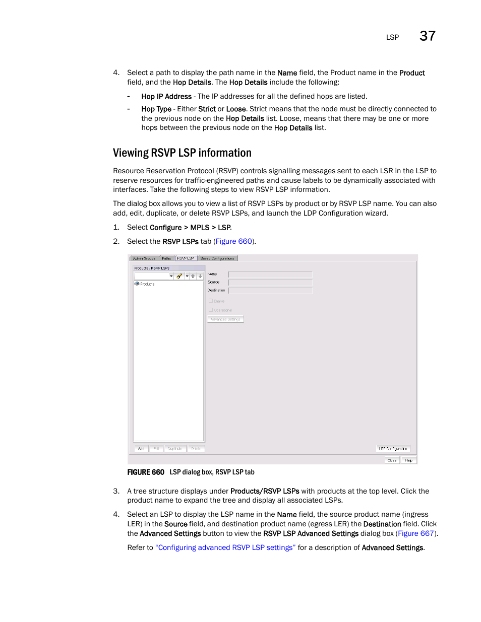 Viewing rsvp lsp information | Brocade Network Advisor SAN + IP User Manual v12.3.0 User Manual | Page 1541 / 2702