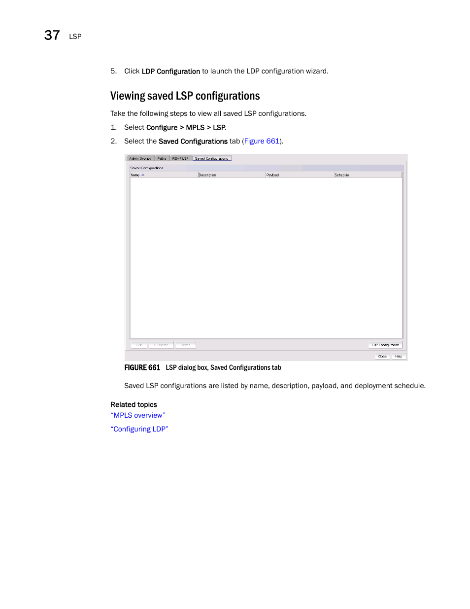 Viewing saved lsp configurations | Brocade Network Advisor SAN + IP User Manual v12.3.0 User Manual | Page 1542 / 2702