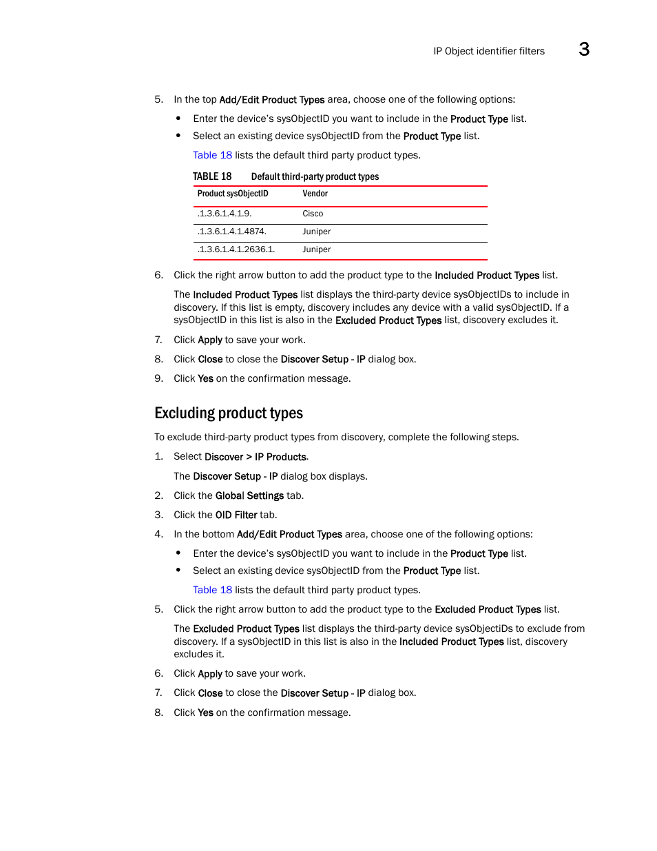 Excluding product types | Brocade Network Advisor SAN + IP User Manual v12.3.0 User Manual | Page 155 / 2702