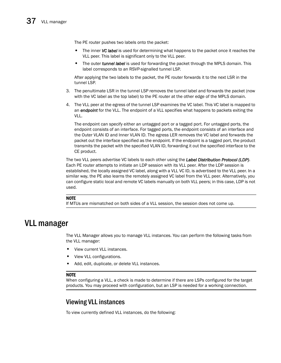 Vll manager, Viewing vll instances, Vll manager 8 | Brocade Network Advisor SAN + IP User Manual v12.3.0 User Manual | Page 1560 / 2702