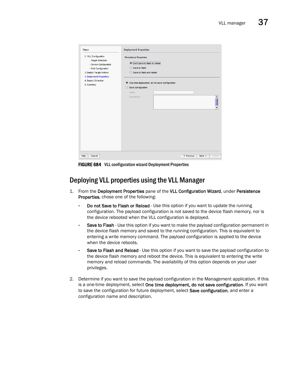 Deploying vll properties using the vll manager | Brocade Network Advisor SAN + IP User Manual v12.3.0 User Manual | Page 1569 / 2702