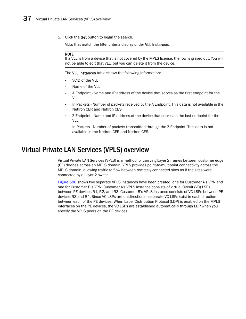 Virtual private lan services (vpls) overview, Virtual private lan services (vpls) overview 2 | Brocade Network Advisor SAN + IP User Manual v12.3.0 User Manual | Page 1574 / 2702