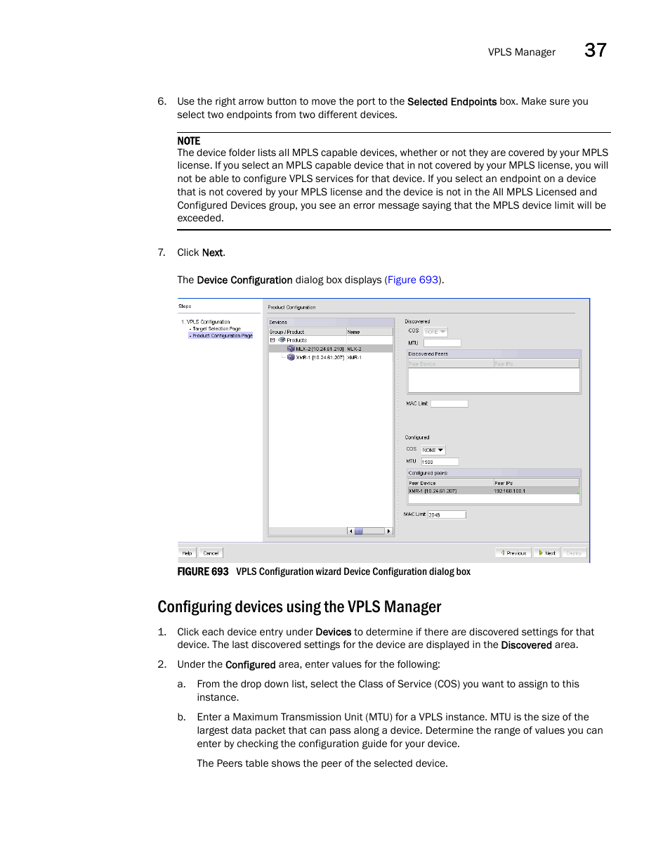 Configuring devices using the vpls manager | Brocade Network Advisor SAN + IP User Manual v12.3.0 User Manual | Page 1581 / 2702
