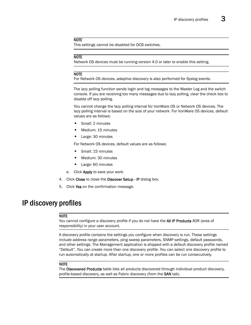 Ip discovery profiles | Brocade Network Advisor SAN + IP User Manual v12.3.0 User Manual | Page 159 / 2702