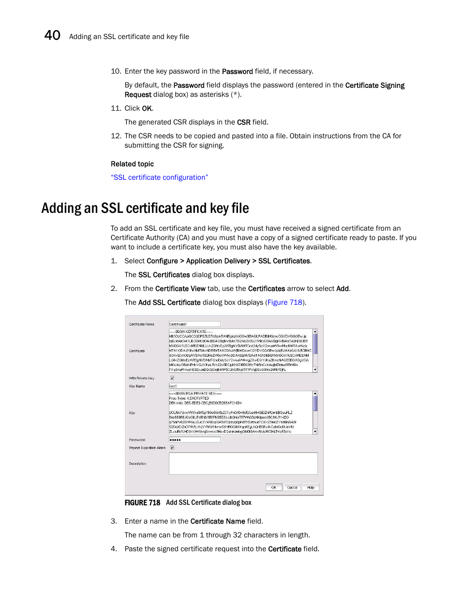 Adding an ssl certificate and key file, Adding an ssl certificate and key file 8 | Brocade Network Advisor SAN + IP User Manual v12.3.0 User Manual | Page 1640 / 2702