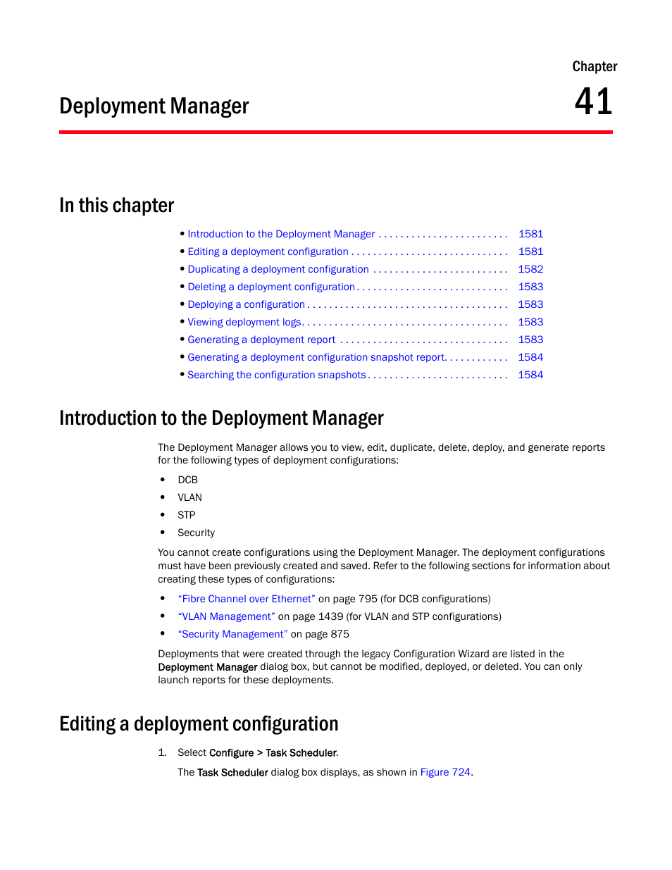 Deployment manager, Introduction to the deployment manager, Editing a deployment configuration | Chapter 41, Chapter 41, “deployment manager | Brocade Network Advisor SAN + IP User Manual v12.3.0 User Manual | Page 1653 / 2702