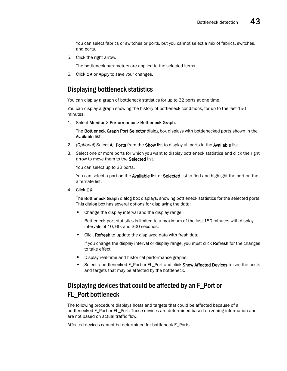 Displaying bottleneck statistics | Brocade Network Advisor SAN + IP User Manual v12.3.0 User Manual | Page 1711 / 2702